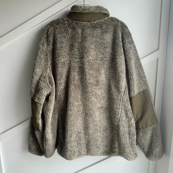Women's L.L.Bean Hi-Pile Fleece Olive Sherpa Fleece Jacket size 3X - Picture 5 of 7